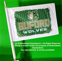 Buford Wolves Car Flag with Pole