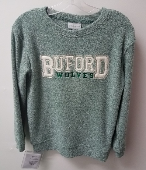 Distressed Bookends Buford Wolves Cozy Sweater