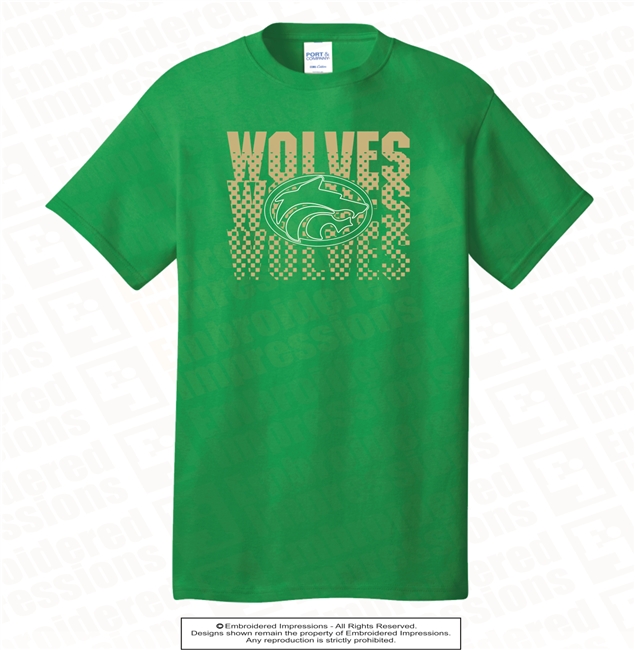 Wolves with Dot Pattern Tee