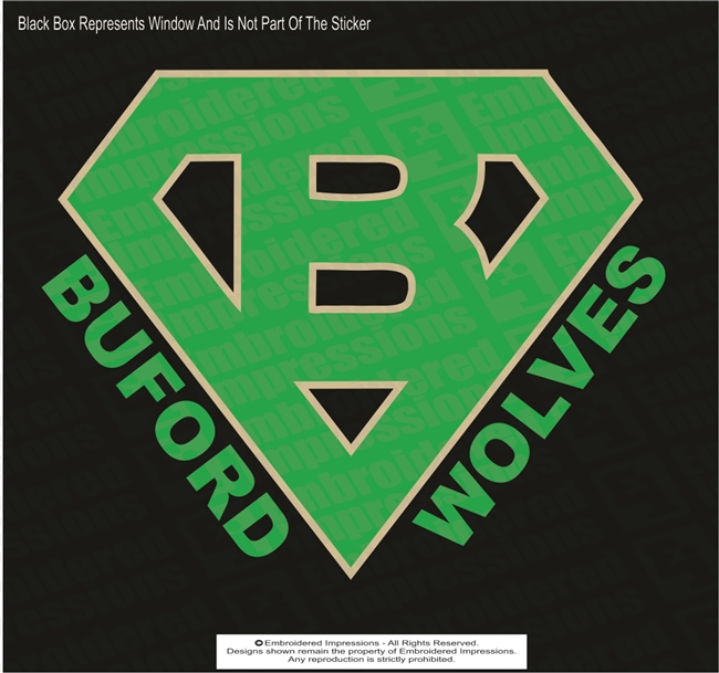 Large Buford Wolves Super B Sticker
