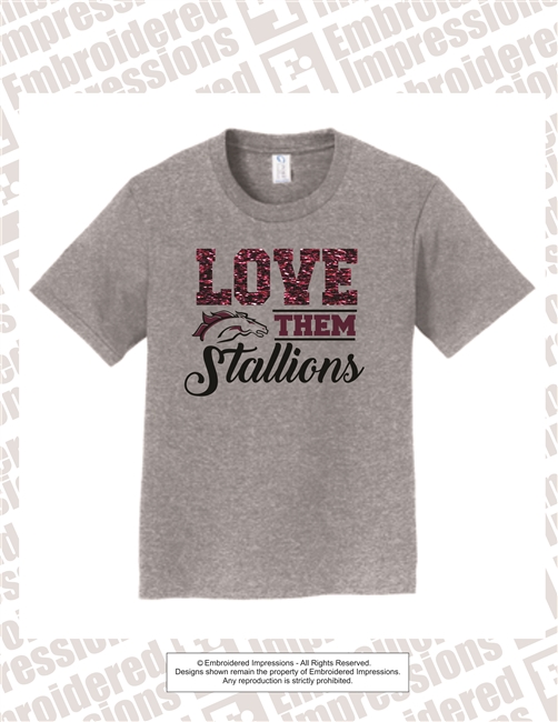 Love Them Stallions Glitter Short sleeve tee