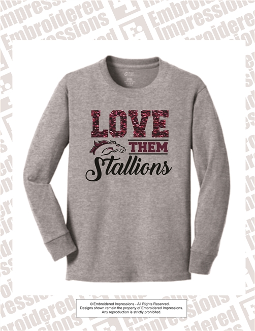 Love Them Stallions Glitter Long Sleeve Tee