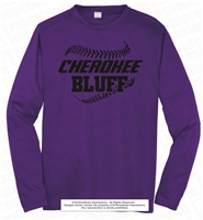 Black Cherokee Bluff Baseball Long Sleeve Tee