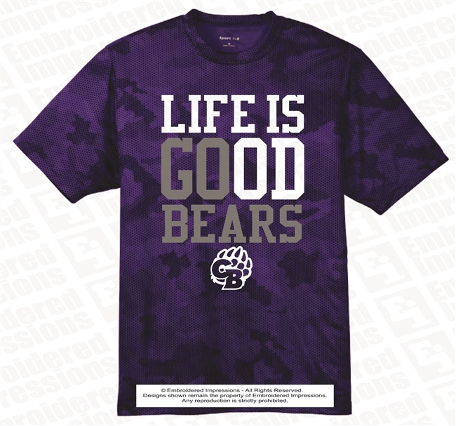 Life Is Good Bears Dri-Fit Camo Hex Tee