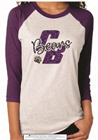 CB Bears Glitter Baseball Tee