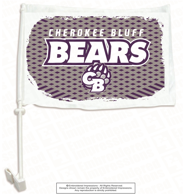 Cherokee Bluff Bears Car Flag with Pole