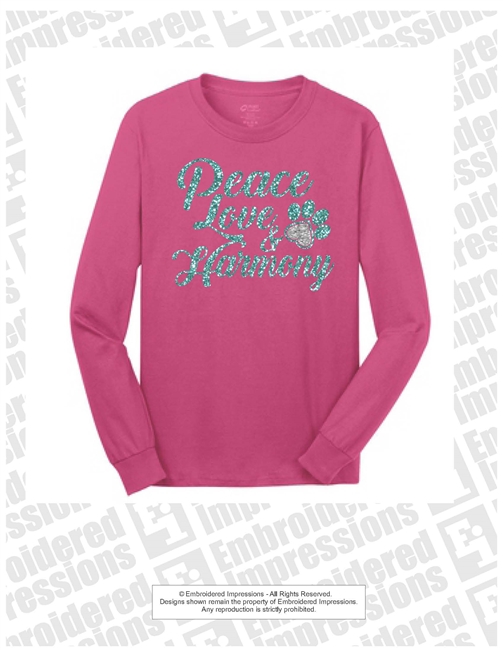 Foiled Glittered Long Sleeve Cotton Tee