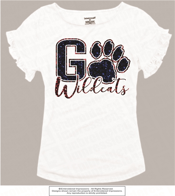 Go Wildcats Ladies and Girls Ruffle Sleeves