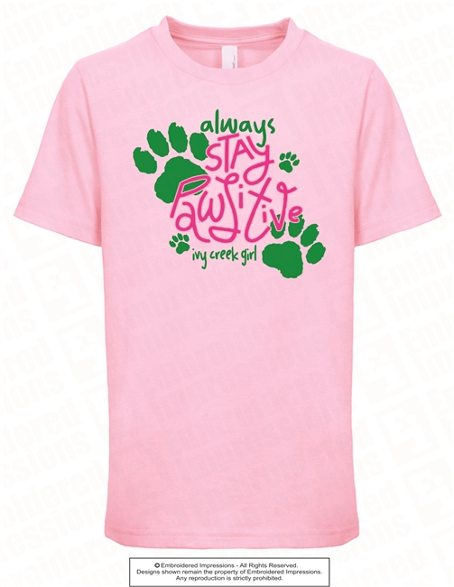 Always Stay Pawsitive Tee in Light Pink