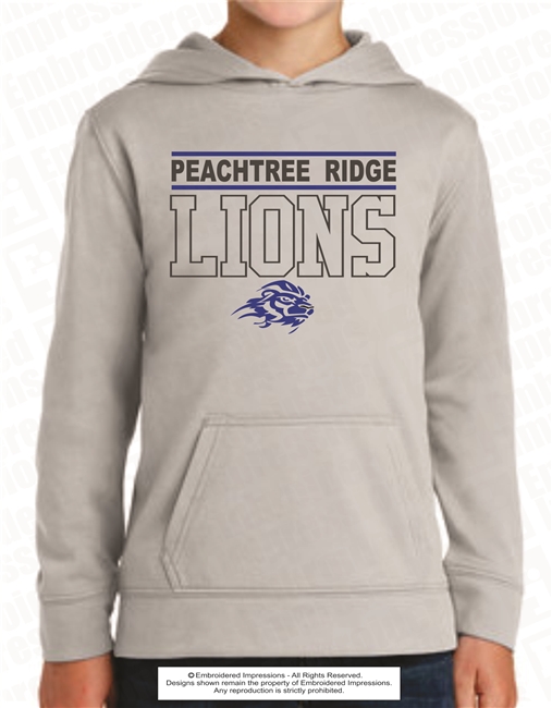 Peachtree Ridge Lions Hoodie in Silver