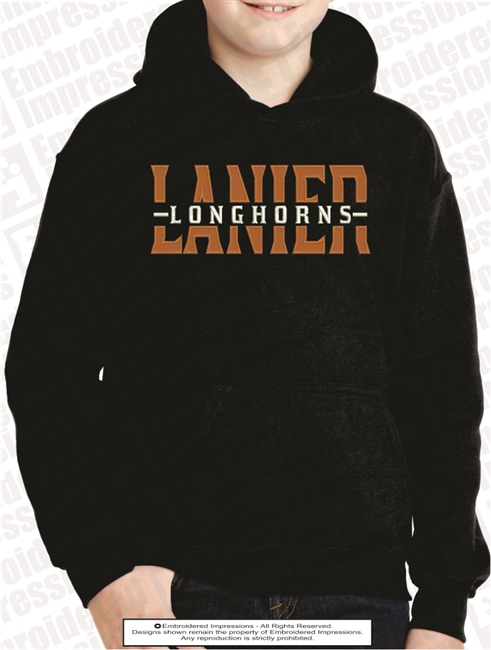 Lanier Longhorns Split Applique Hoodie