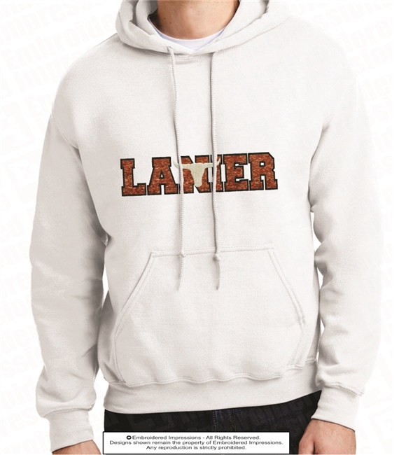 Glitter Lanier White Steer Head Hoodie