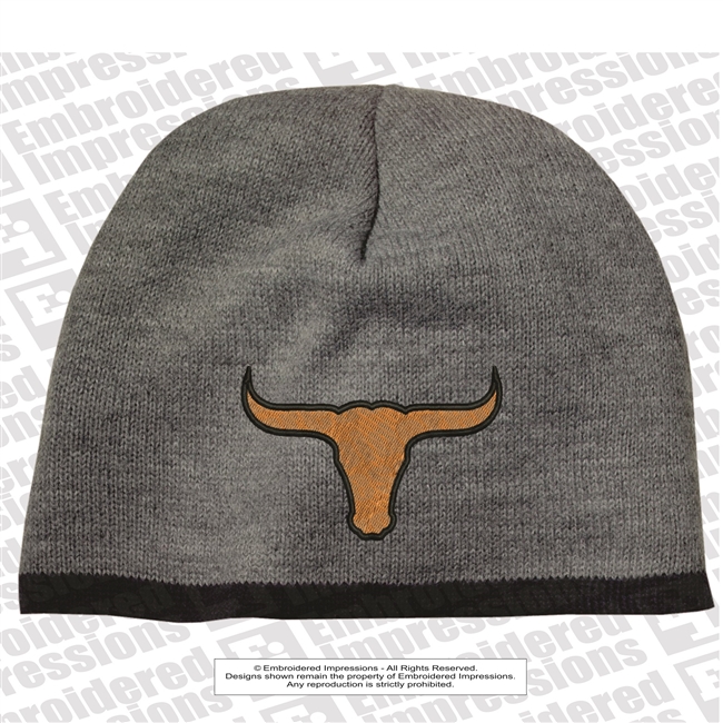 Lanier Longhorns Logo Skull Knit Beanie