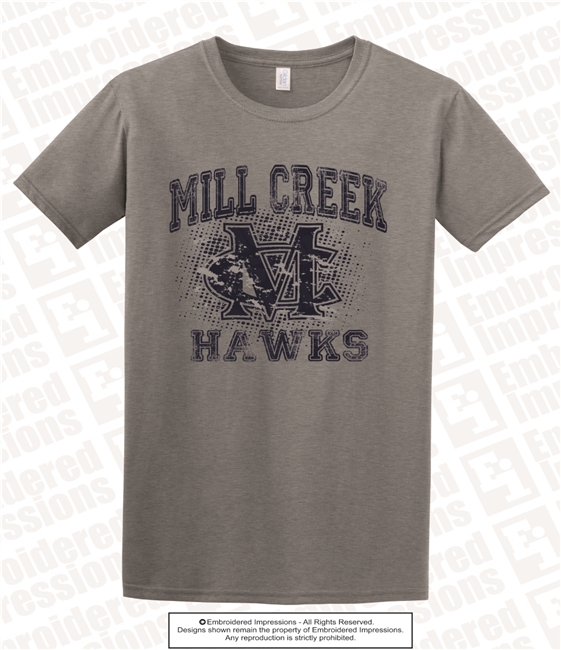 Mill Creek Hawks Distressed Dot Tee