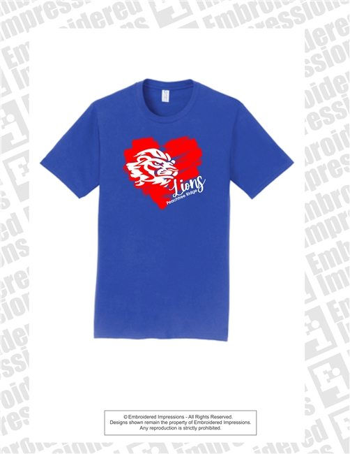 Logo Montaged on Heart Royal Cotton Tee