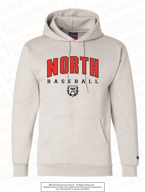 Embroidered North Baseball Champion Dry-Eco White Hoodie