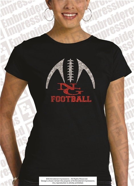 Glittered NG Football for Family Tee