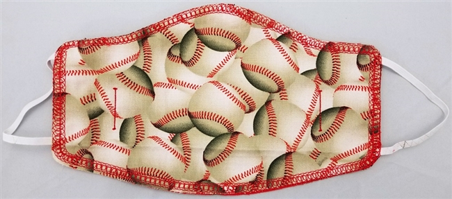Two Ply Cotton Baseball Pattern Face Covering