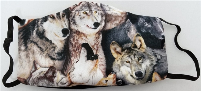 Small Two Ply Cotton Wolves Face Covering