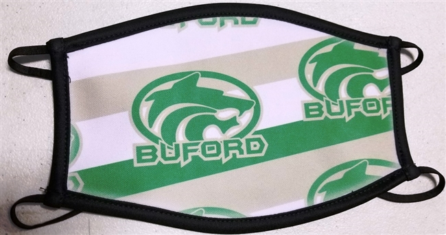 Buford Green Gold Circle Wolf Mask Three Ply Mask