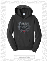 Puff Effect Bulldogs Face Hoodie