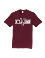 We Are Stallions Tee in Maroon