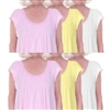 Home Care Line 6-PACK Multi color-Womens Cotton Cap sleeve  Lace trim Open back Nightgowns