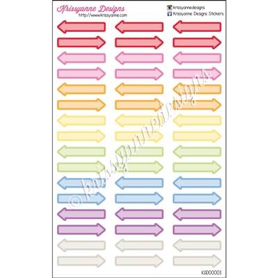 Patterned Arrows - Solid Rainbow - Set of 48