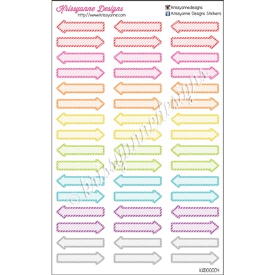 Patterned Arrows - Striped Rainbow - Set of 48