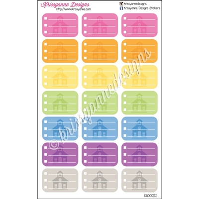 Round Corner Half Box School Checklist Rainbow - Set of 21