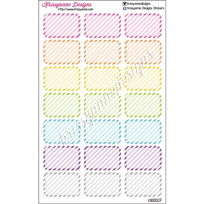 Round Corner Half Box - Striped Rainbow - Set 2 - Set of 21