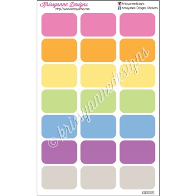 Round Corner Half Box - Solid Rainbow - Set of 21