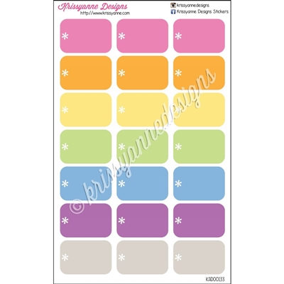 Round Corner Half Box Icons - Asterisks - Set of 21