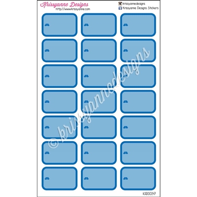 Round Corner Half Box Icons - Blue Nurse Set - Set of 21