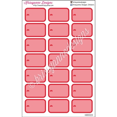 Round Corner Half Box Icons - Red Nurse Set - Set of 21