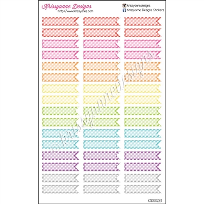 Patterned Flags - Gingham Rainbow - Set of 36