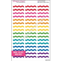 Bold Rainbow Squiggle Stickers - Set of 48