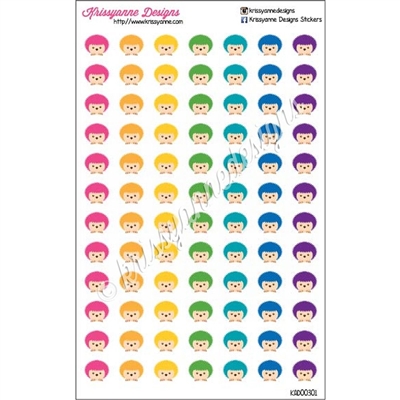 Small Rainbow Hedgehog Stickers - Set of 84