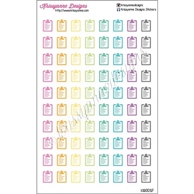 Cutout Icon Clipboard Cutout Stickers - Pastel Rainbow - Set of 80
