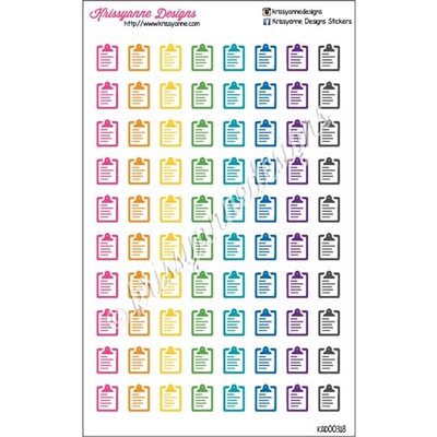 Cutout Icon Clipboard Cutout Stickers - Bold Rainbow - Set of 80