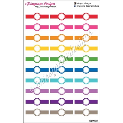 Small Blank Headers - Bold Rainbow - Set of 30