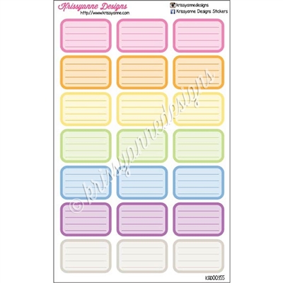 Round Corner Half Box - Lined - Pastel Rainbow - Set of 21