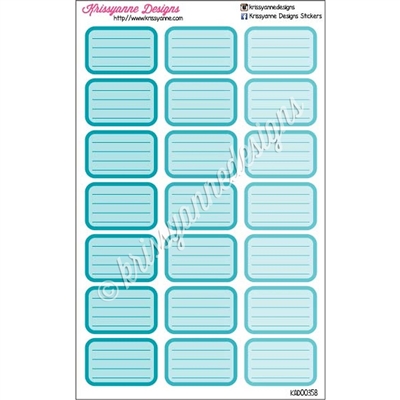 Round Corner Half Box - Lined - Teal Ombre - Set of 21