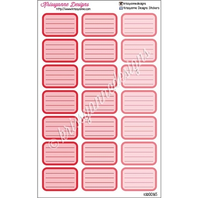 Round Corner Half Box - Lined - Red Ombre - Set of 21