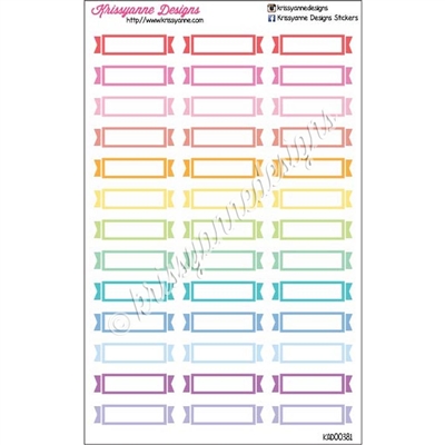 Double Sided Flags - Pastel Rainbow Outline - Set of 39