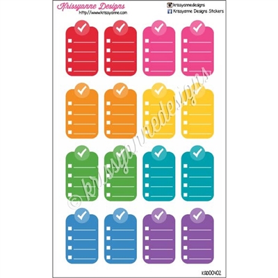 Rounded Icon Checklist - Bold Rainbow - Set of 16