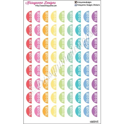 Half Circle Stickers - To Call - Pastel Rainbow - Set of 72