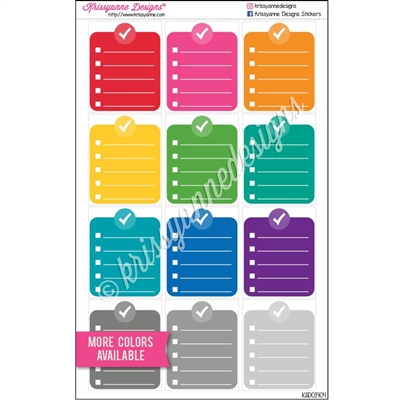 Large Rounded Icon Checklist - Set of 12
