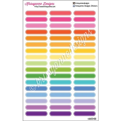 Small Rounded Event Stickers - Outlined Rainbow - Set of 51