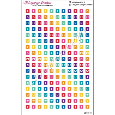 Mini Square Alphabet Icons - Bold Rainbow - Set of 187